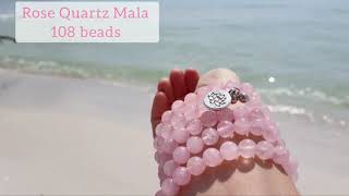 Healing crystals. Heart chakra. Reiki healing. Heart chakra meditation beads. Rose Quartz bracelet