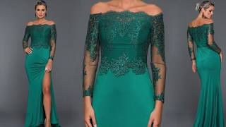 En Şık Zümrüt Yeşili Abiye Elbise Modelleri #