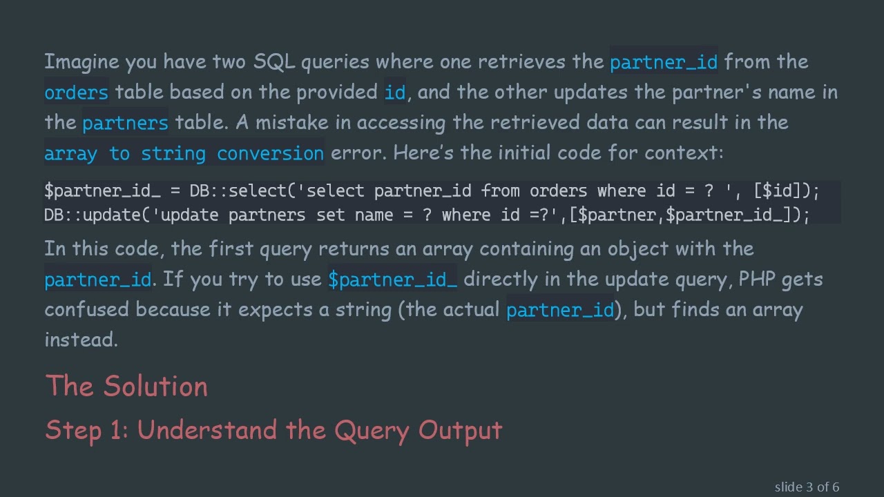 Understanding the array to string conversion Error in PHP MySQL Queries