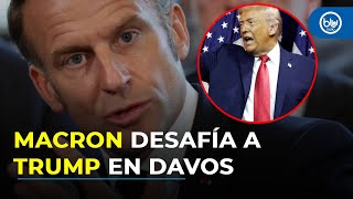 Duro discurso de Macron en Davos tras revelación de chats privados con Trump