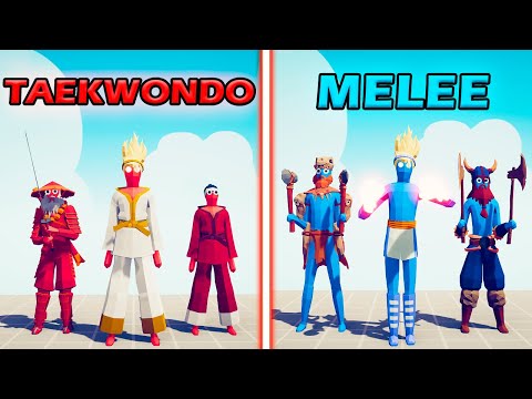 TAEKWONDO TEAM vs MELEE UNITS TEAM - Totally Accurate Battle Simulator | TABS