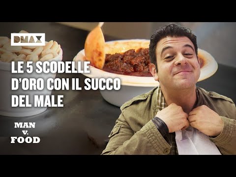 Adam Richman Takes on the 5-Bowl Fire Challenge | Man vs. Food