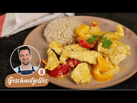 Hähnchengeschnetzeltes mit Paprika aus dem Dampfgarer