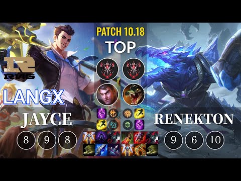RNG Langx Jayce vs Renekton Top - KR Patch 10.18