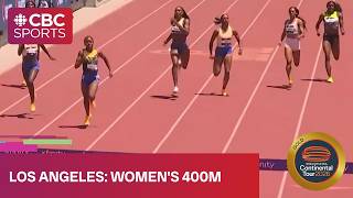 Women's 400m track final at Continental Tour stop in Los Angeles | #CBCSports