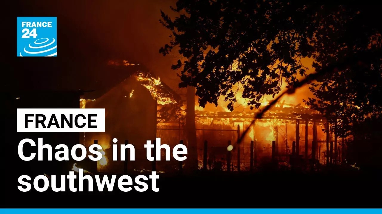 Video: Wildfires in Gironde force evacuations near Bordeaux amid high winds