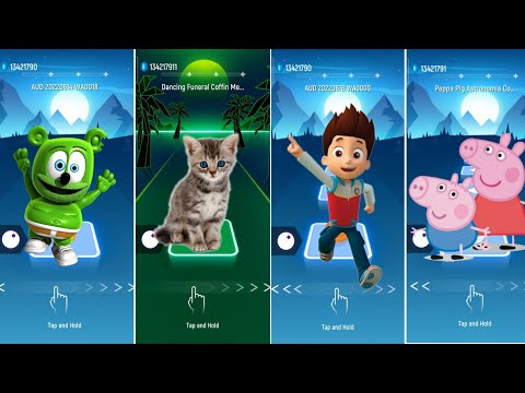Gummy Bear Vs Paw Patrol Vs Dancing Cat Vs Peppa Pig Song Tiles Hop #gummybear #pawpatrol #cat
