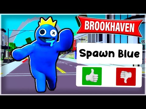 ACHEI O MONSTRO AZUL BABÃO NO BROOKHAVEN RP [ Blue Rainbow Friends ]