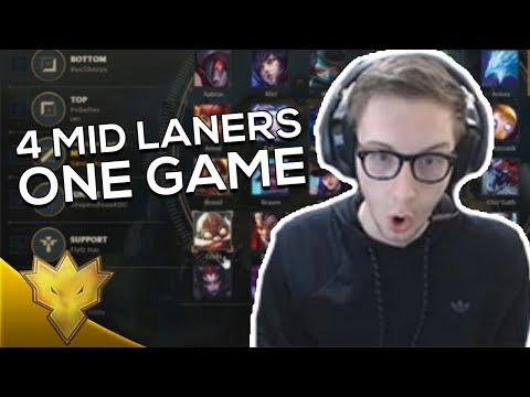 TSM Bjergsen - 4 MID LANERS ONE TEAM ft. Pobelter, Hai & Ryu - League of Legends Stream Highlights