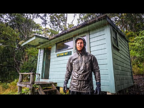 CAMPING in HEAVY RAIN Rustic CABIN