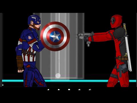 Captain America vs Deadpool (drawing cartoon 2)