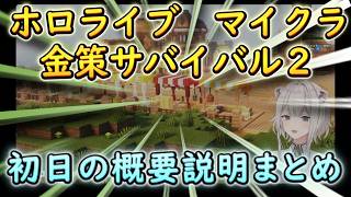 【#ホロ金策サバイバル2】概要説明まとめ（初日の日報）　 #獅白ぼたん 　#ししろん