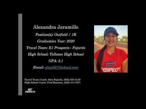 Alexandra Jaramillo Softball Skills Video - 2020 Outfield 1B
