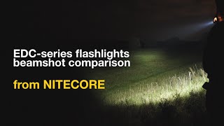 NITECORE EDC25 vs EDC27 vs EDC27 UHI vs EDC33 vs EDC35 [BEAMSHOTS COMPARISON]