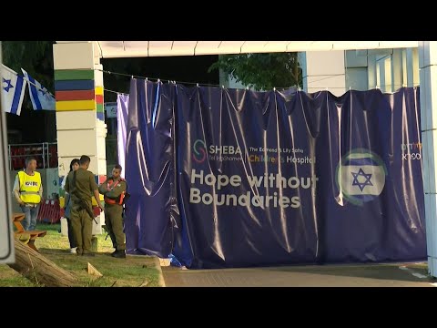 Exterior of Israel's Sheba hospital ahead of expected arrival of released Israeli hostages | AFP