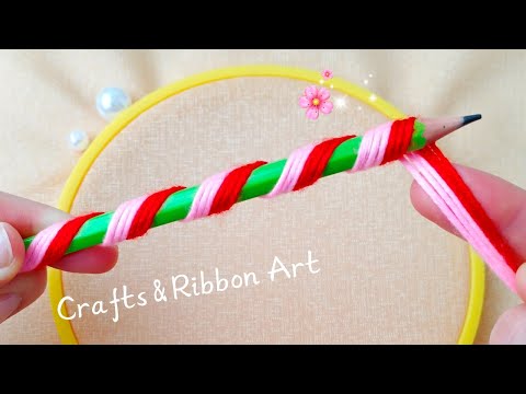 It's so Cute 💖🌟 Superb Woolen Flower Making Idea with Pencil - You will Love It - DIY Easy Flowers