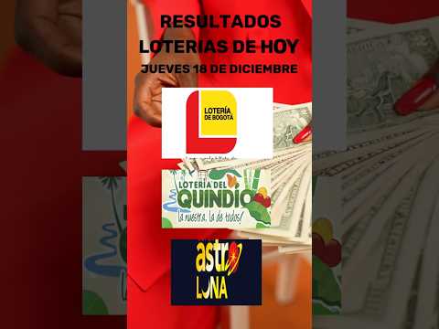 RESULTADOS LOTERÍAS HOY 🤑 Bogotá, Quindío y Astro Luna 🌙 | Jueves 18 de dciembre del 2025 #shorts