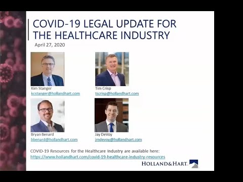 COVID-19 Webinar Briefing for the Healthcare Industry: April 27