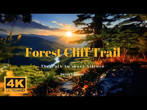 4K Virtual Hike on a Sunny Day - Forest Cliff - Wonderful Nature of Switzerland - Nature Sounds