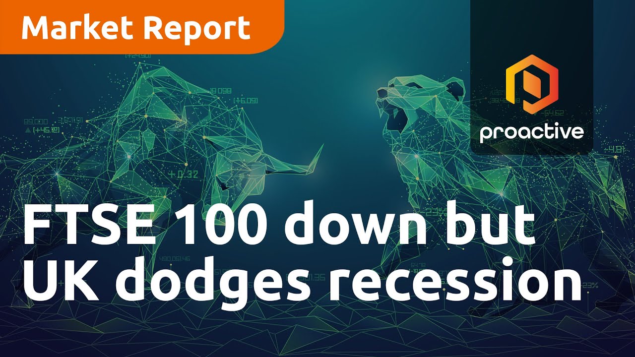 FTSE 100 down but UK dodges recession bullet - Market Report