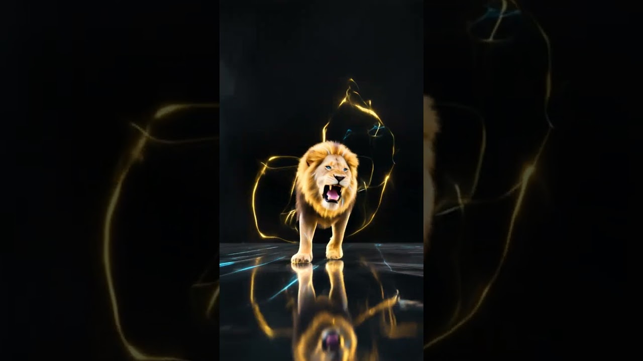 Realistic Lion Hologram – The Future of Visual Technology!#3dhologram #3d #3dvideo