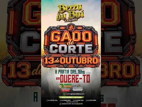 agropecleiloes.com - LEILÃO GADO DE CORTE | BERRO DO BOI LEILÕES - DUERÉ -TO 13/10/2026