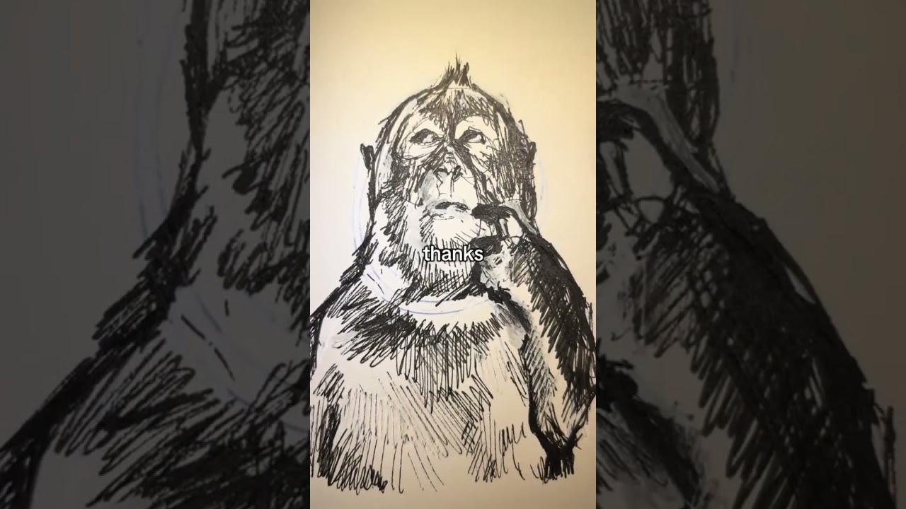 hmmmm…… #thinking #monkey #clairo #foryoupage #foryou #art #trending