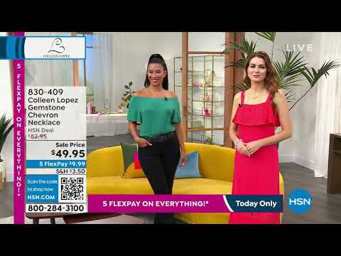 Colleen Lopez Graduated Gemstone Chevron Necklace