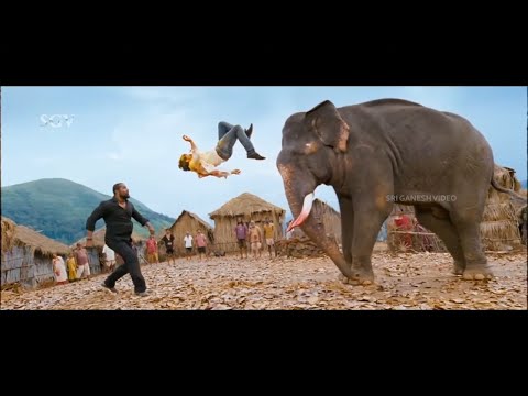 Elephant Helps Yash to Beat the Rowdies - Best Scene of Gajakesari Kannada Movie