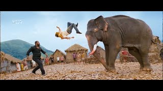 Elephant Helps Yash to Beat the Rowdies - Best Scene of Gajakesari Kannada Movie width=