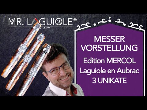 3 wunderschöne Unikate aus der MERCOL-Serie von Laguiole en Aubrac, made in France