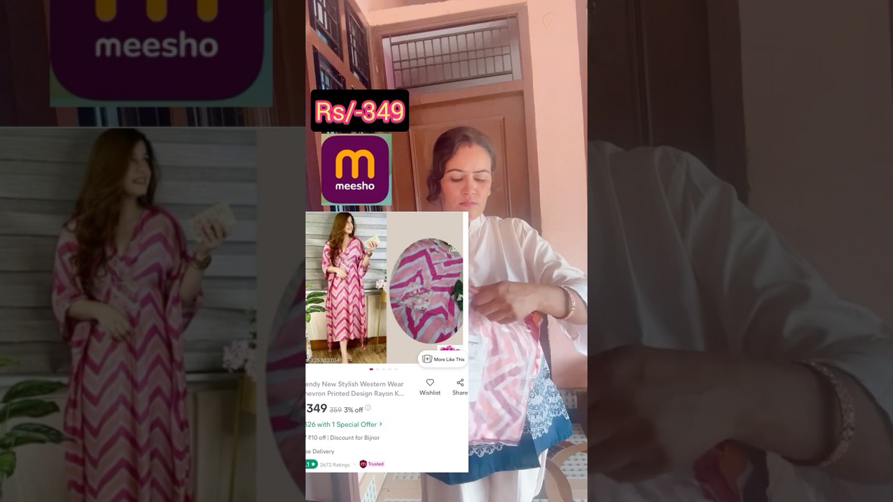 Meesho ￼ kaftan kurta Rs/-349❤️#unboxing #meesho #kaftankurti #viralvideo #grom #artichaudhary