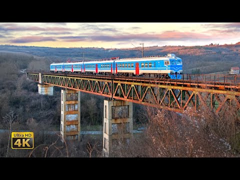 Rail traffic in Serbia - Tunnels and bridge Parcani and Ralja -- Old Belgrade - Nis mainline [4K]