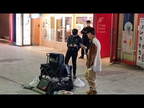 WEDNESDAY. YU KAGAWA, HYOJIN & SHINHWA. EXHILARATING BUSKING PREPARATION SKETCH. HONGDAE.