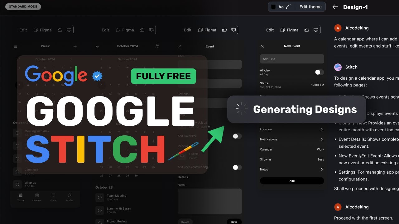 Google Stitch: RIP UI Designers! This FULLY FREE AI Designer by Google is INSANE!
