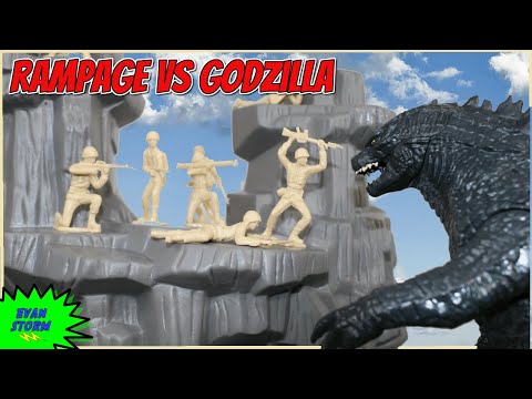 Pretend Play Father & Son Plastic Army Men Godzilla VS Rampage Toy Soldiers