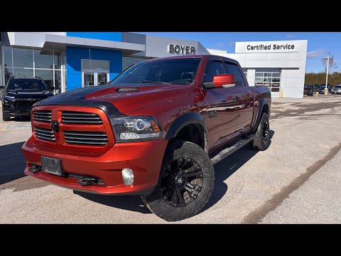 2017 Ram 1500 4WD Crew Cab 5.7 Ft Box Sport in Orange for sale at Boyer Chevrolet Lindsay Ltd. in Lindsay, ON