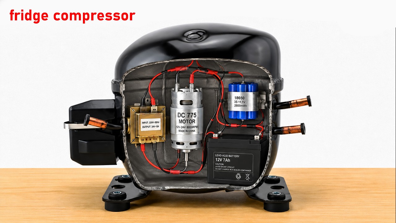 I turn Fridge Compressor into a 220V Electric Generator! Fast and Simple