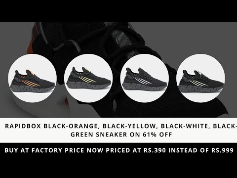 RapidBox Black-Orange Sneaker | RapidBox Black-Yellow Sneakers | RapidBox Black-Green Sneaker