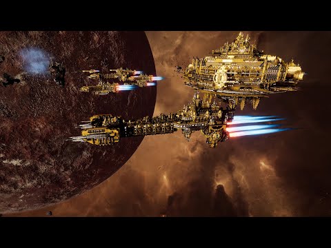 Imperial Fists vs Orks - Massive Battle - Battlefleet Gothic Armada 2