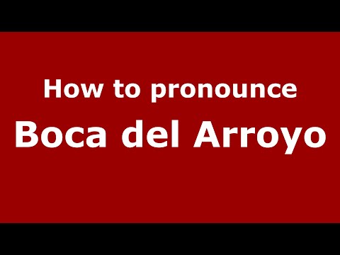 How to pronounce Boca Del Arroyo