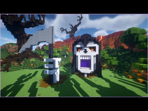 How to Build a Grim Reaper Statue | Minecraft Skull Nether Portal Tutorial