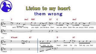 Gareth Gates - Listen to my heart karaoke version sheet music for players,chorus added(Ye karaoke)