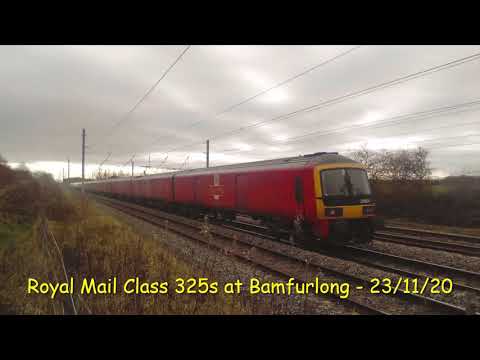 Royal Mail Class 325s at Bamfurlong   23/11/20