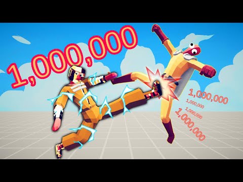1000000 DAMAGE TAEKWONDO KICK VS UNITS | TABS - Totally Accurate Battle Simulator
