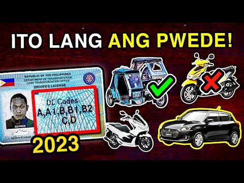 MGA SASAKYAN NA PWEDE MO LANG IMANEHO AYON SA IYONG LISENSYA 2024 LTO DRIVERS LICENSE CODES 2024