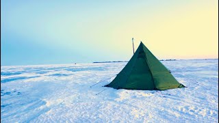 We Tried Hot Tent Ice Fishing on a Giant Lake