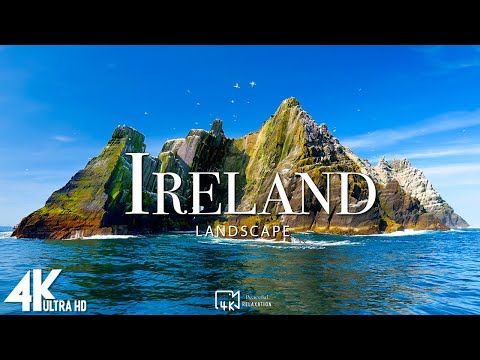 FLYING OVER IRELAND (4K UHD) - Relaxing Music Along With Beautiful Nature Videos - 4K Video HD