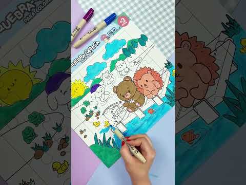 Vídeo do produto Quebra-Cabeça 24 Peças para Colorir