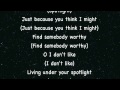 GLEE- Spotlight (Lyrics on Screen) 